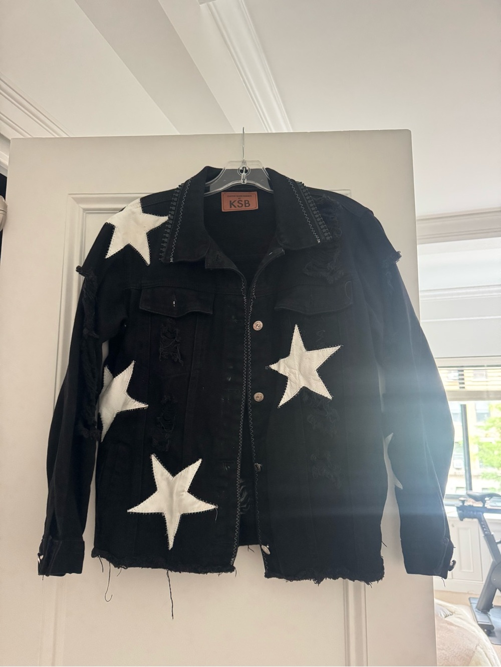 Custom Black Star Appliqué Jacket